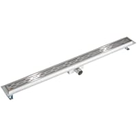 TecTake Desagüe de la Ducha alcantarilla Drenaje DREN Suelo sumidero - Varias tamaños - (Acero INOX | 100cm | No. 401275…